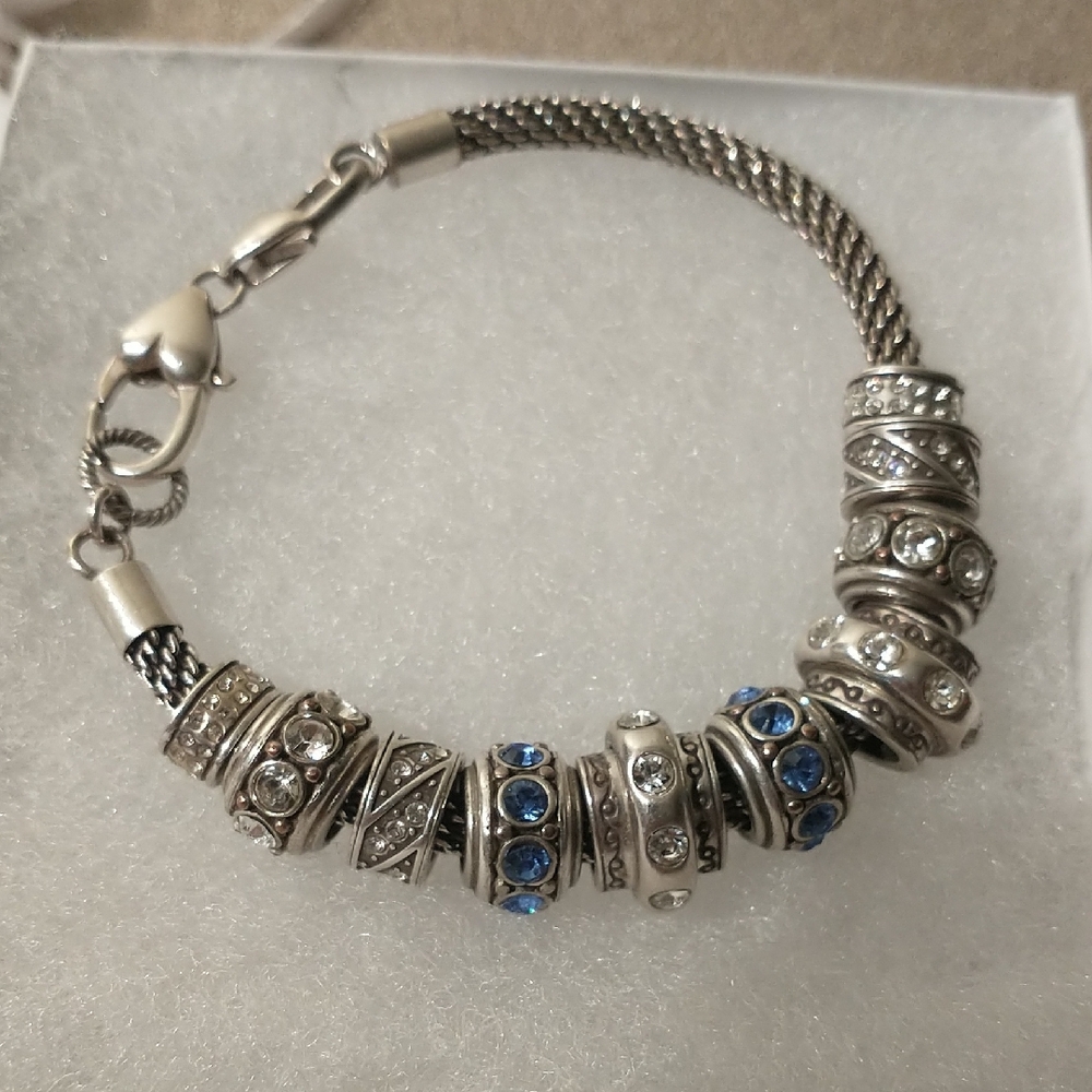 3/$12 Silver and Blue Charm Bracelet